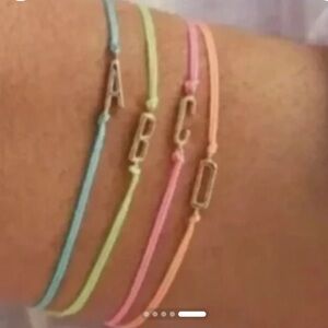 NWT Gorjana Prism Adjustable Bracelet Letter "A” Gift Gold Plated